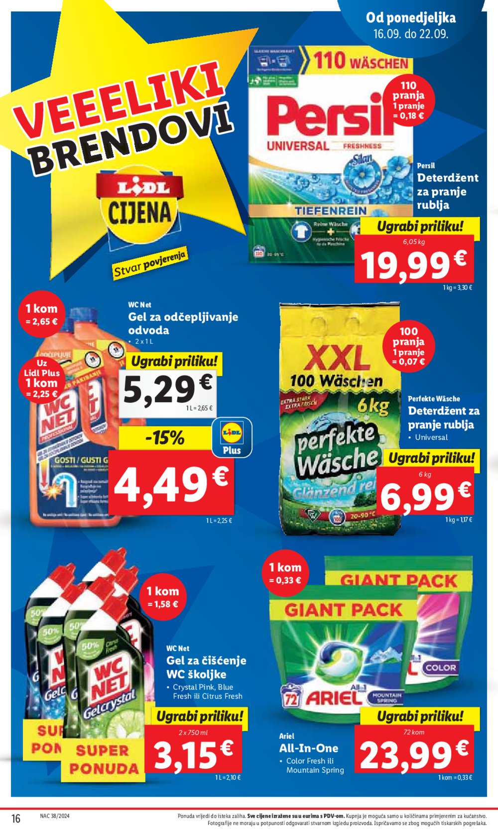 Lidl katalog Super ponuda od ponedjeljka 16.09.-22.09.2024.