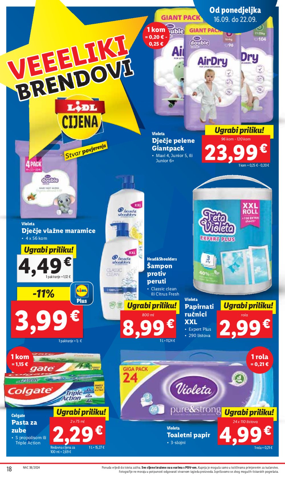 Lidl katalog Super ponuda od ponedjeljka 16.09.-22.09.2024.