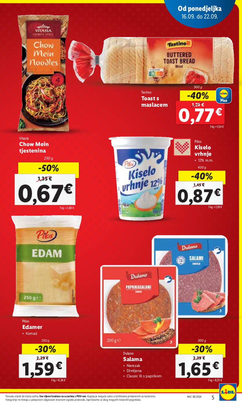 Lidl katalog Super ponuda od ponedjeljka 16.09.-22.09.2024.