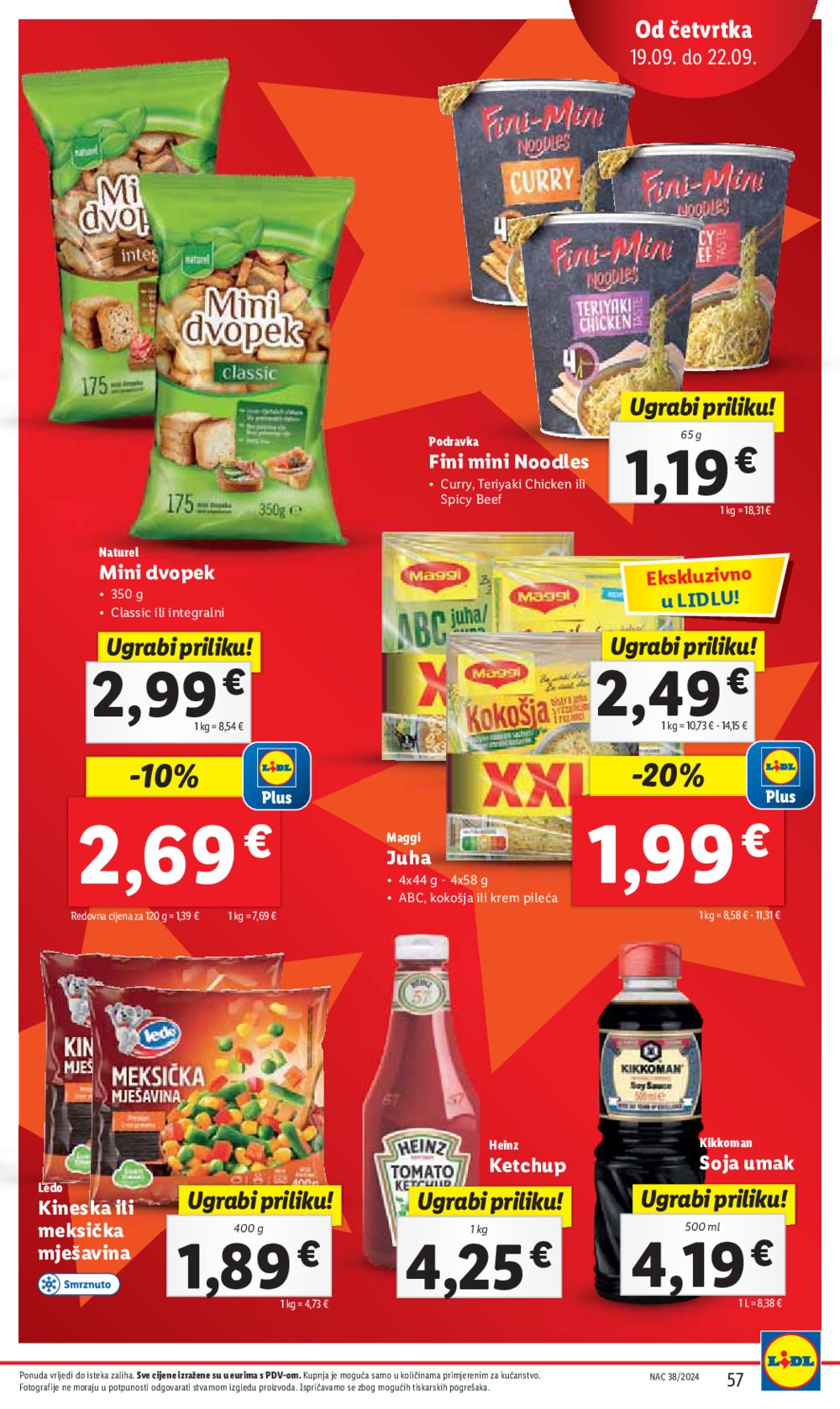 Lidl katalog Super ponuda od ponedjeljka 16.09.-22.09.2024.