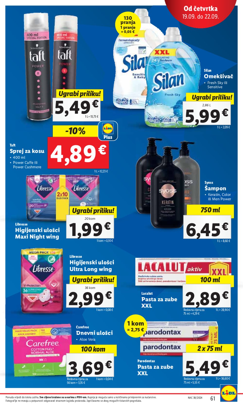 Lidl katalog Super ponuda od ponedjeljka 16.09.-22.09.2024.