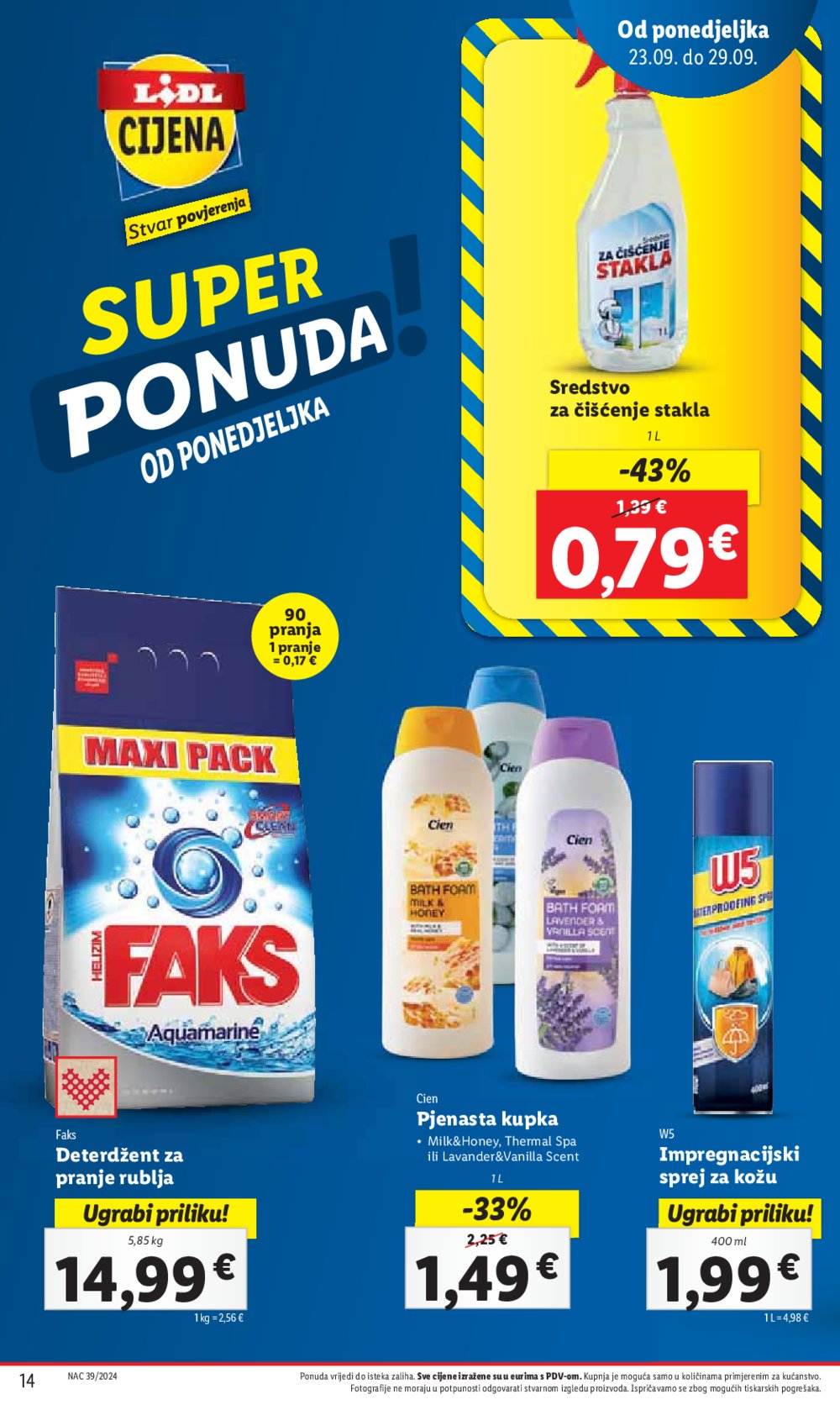 Lidl super ponuda od Ponedjeljka 23.09.-29.09.2024.