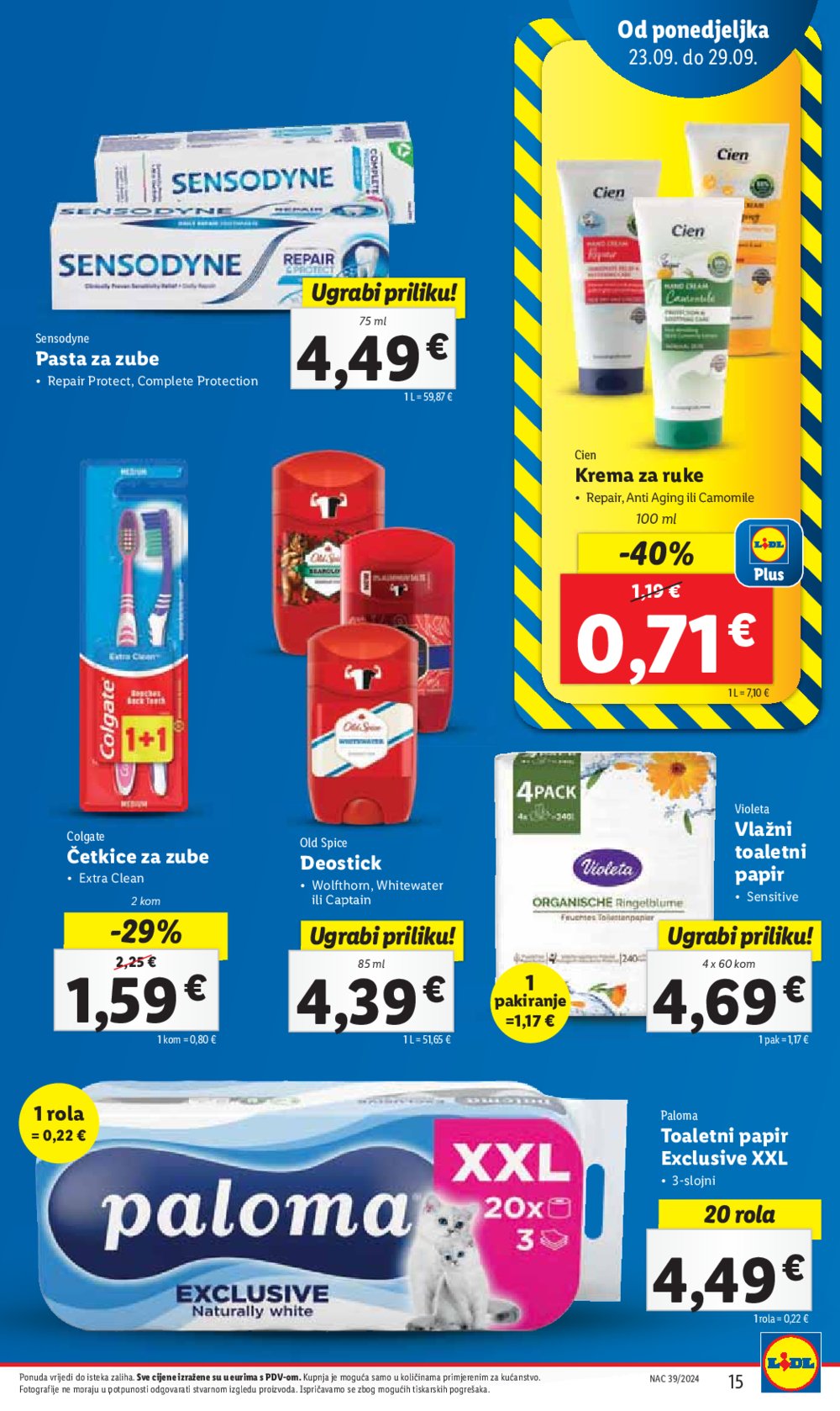 Lidl super ponuda od Ponedjeljka 23.09.-29.09.2024.