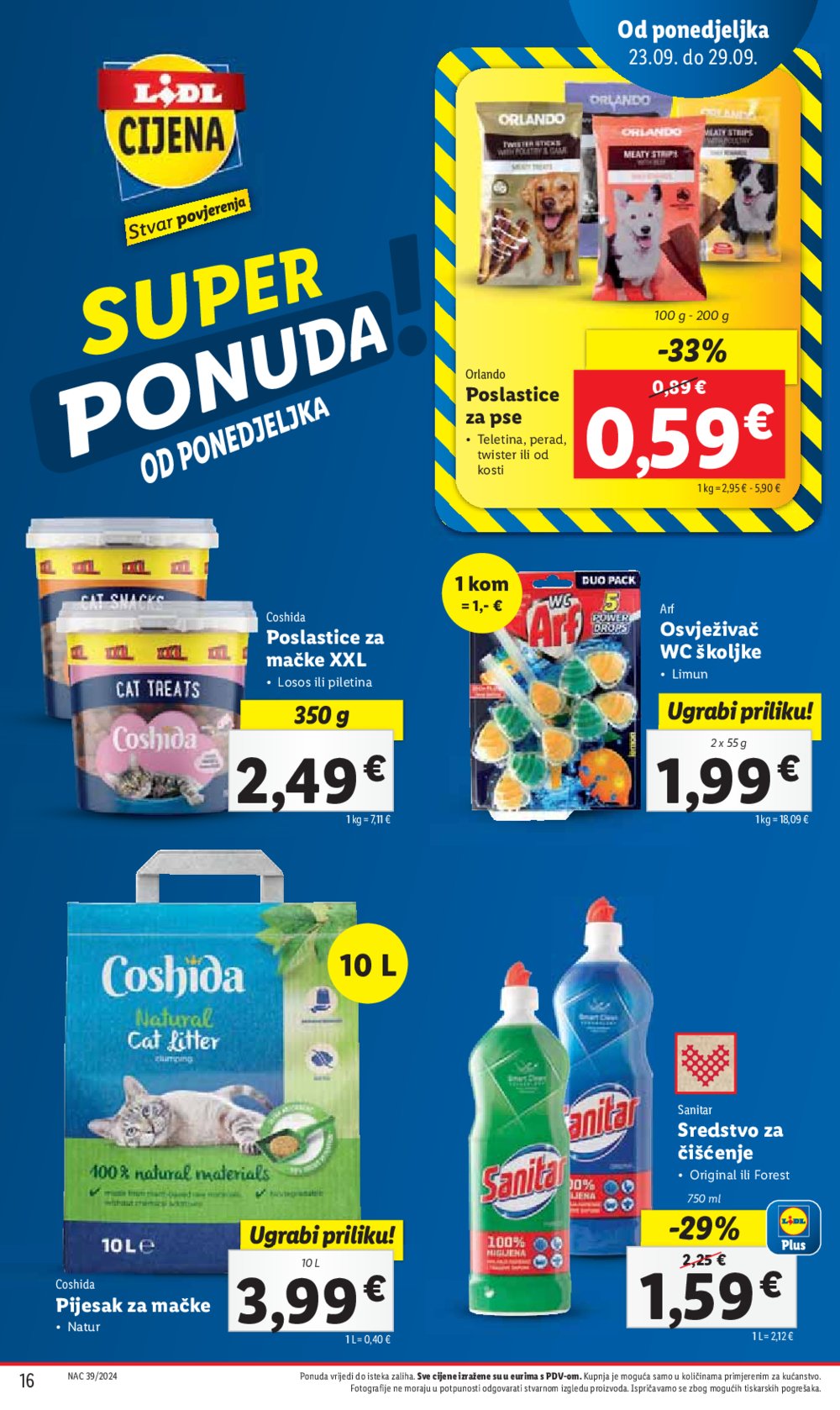 Lidl super ponuda od Ponedjeljka 23.09.-29.09.2024.