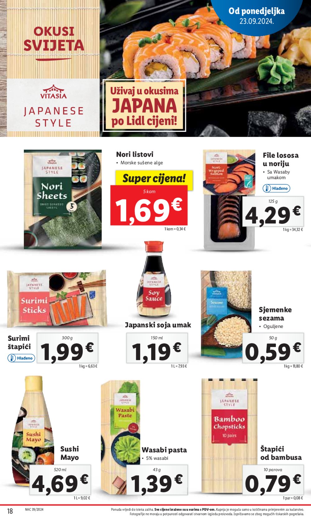 Lidl super ponuda od Ponedjeljka 23.09.-29.09.2024.