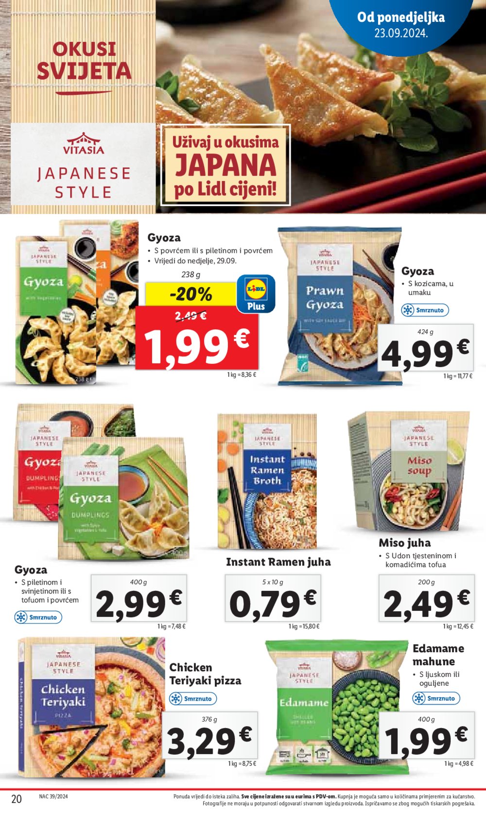 Lidl super ponuda od Ponedjeljka 23.09.-29.09.2024.