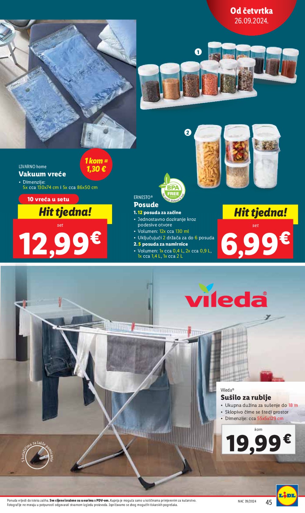 Lidl super ponuda od Ponedjeljka 23.09.-29.09.2024.