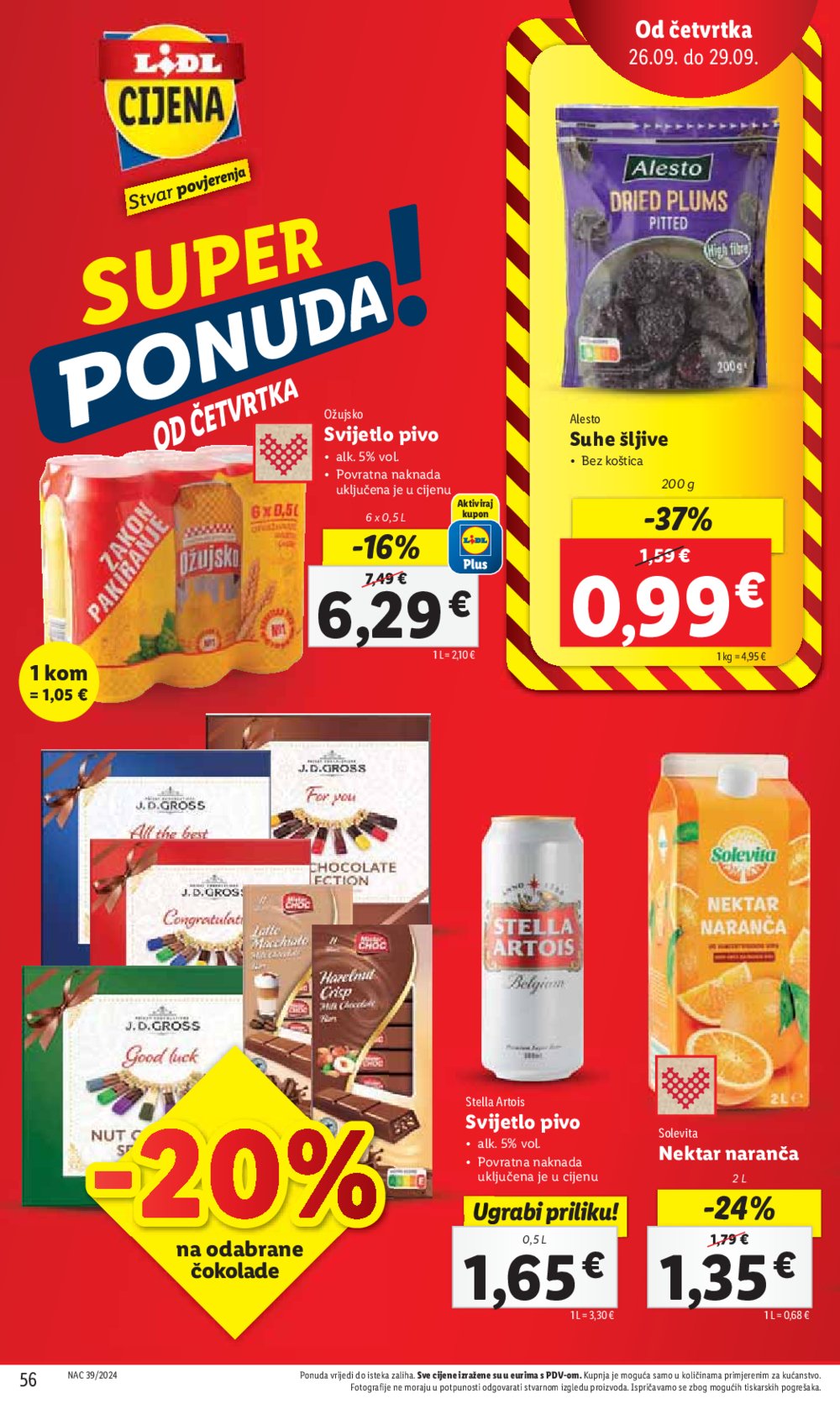 Lidl super ponuda od Ponedjeljka 23.09.-29.09.2024.