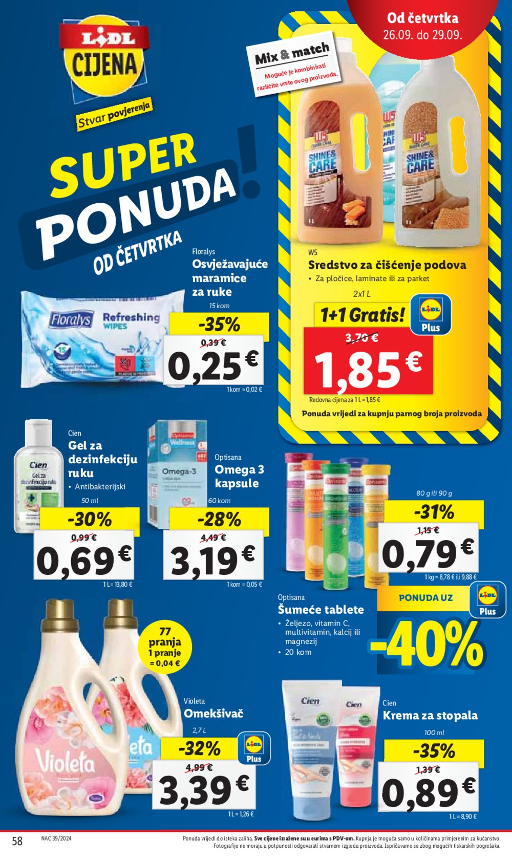 Lidl super ponuda od Ponedjeljka 23.09.-29.09.2024.