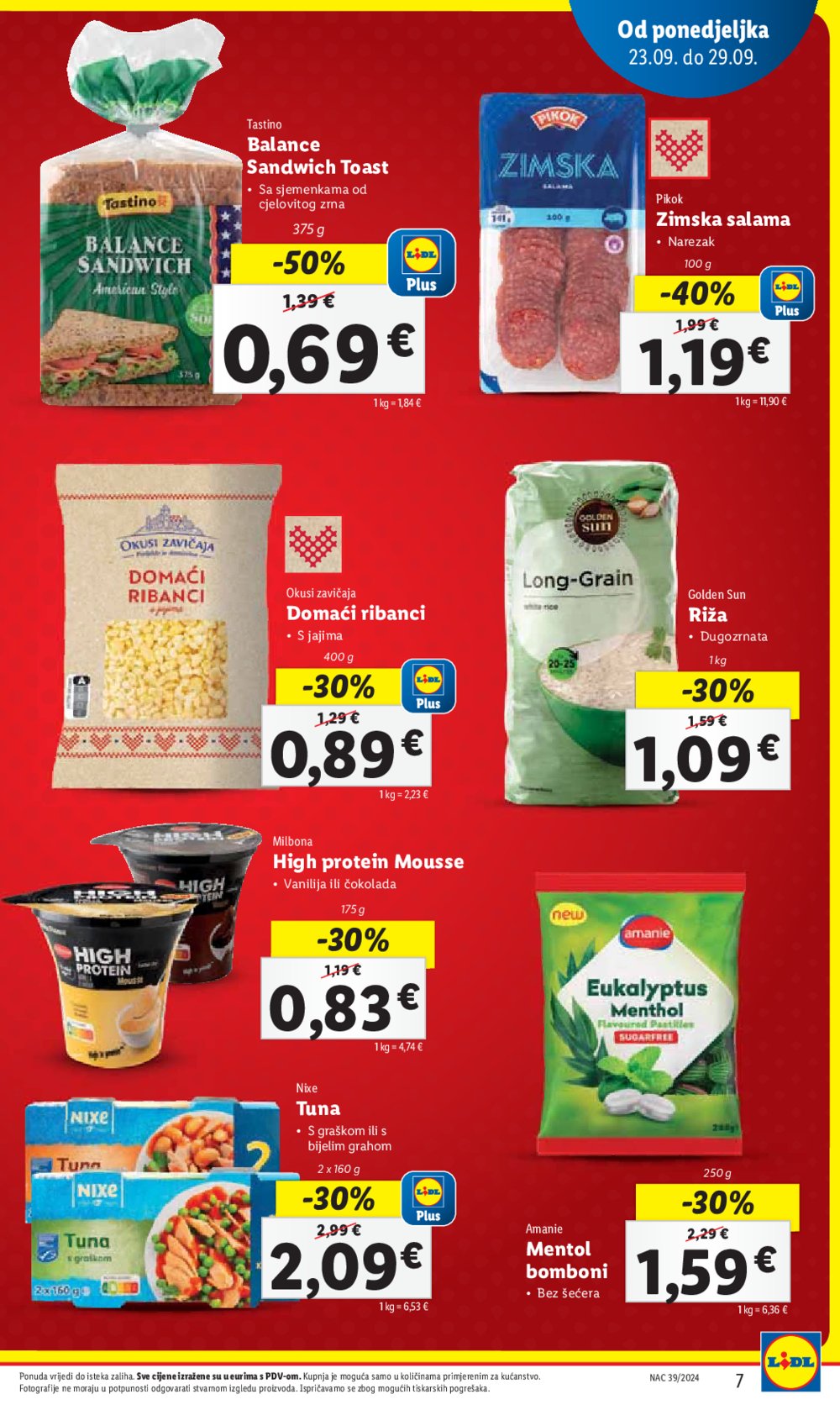 Lidl super ponuda od Ponedjeljka 23.09.-29.09.2024.