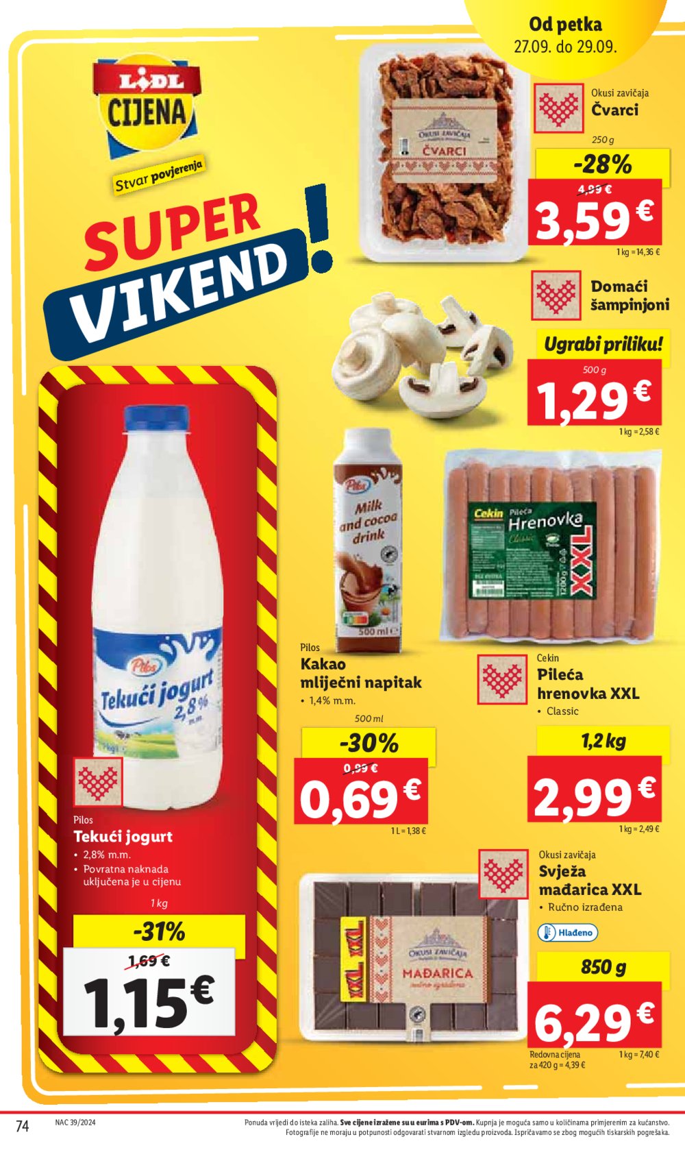 Lidl super ponuda od Ponedjeljka 23.09.-29.09.2024.