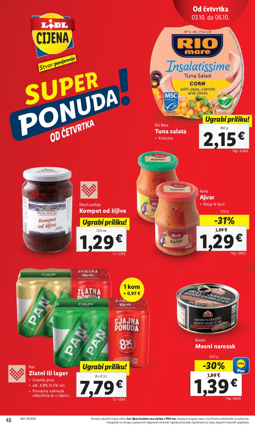 Lidl Super ponuda od ponedjeljka 30.09.-06.10.2024.