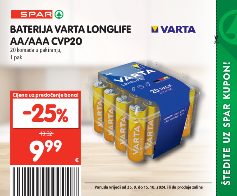 SPAR katalog pogodnosti 25.09.-15.10.2024..