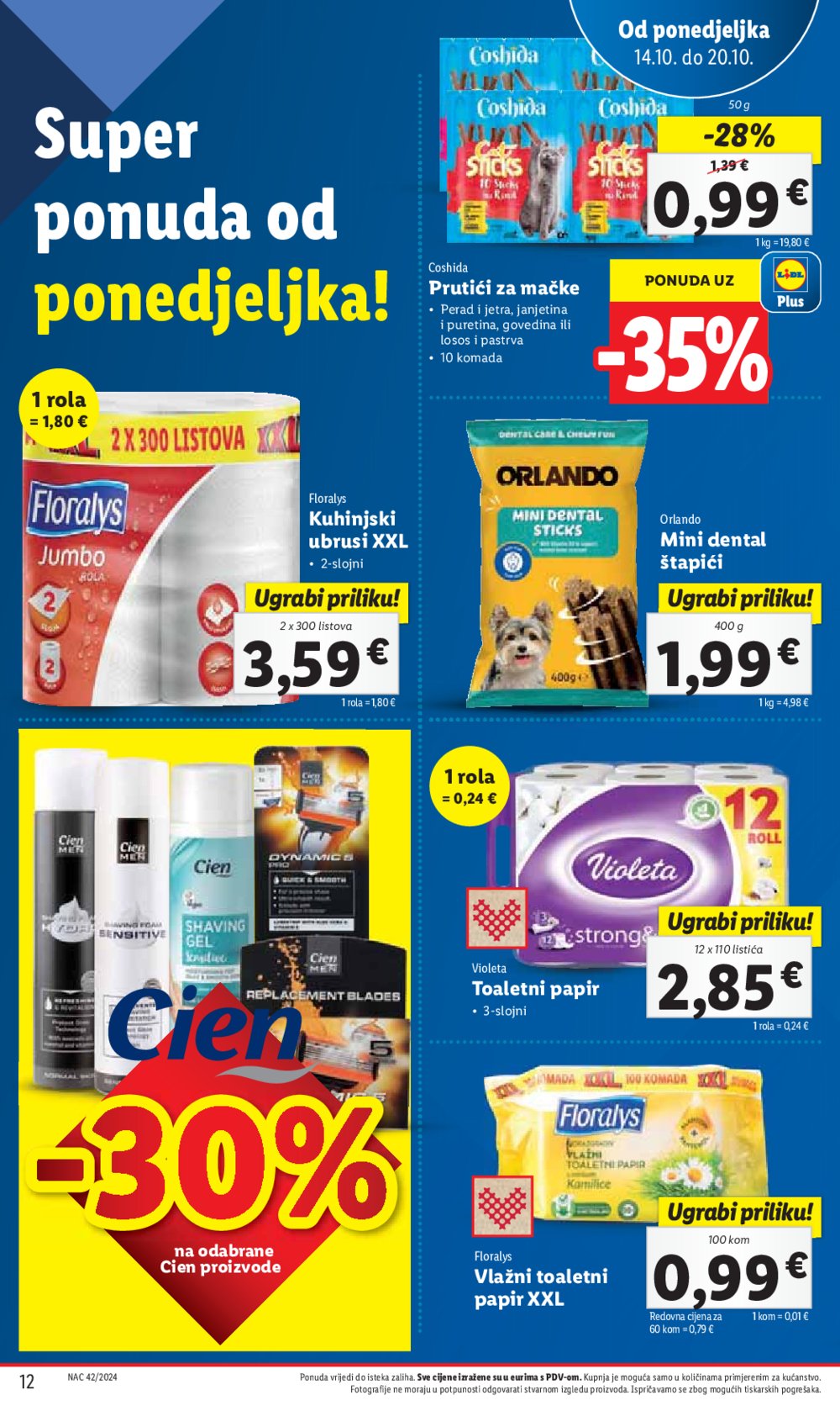 Lidl super ponuda od Ponedjeljka 14.10.-20.10.2024.