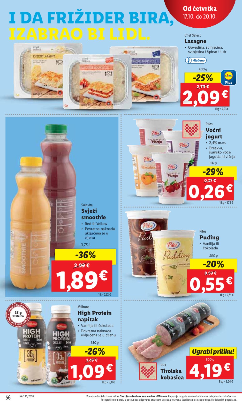 Lidl super ponuda od Ponedjeljka 14.10.-20.10.2024.