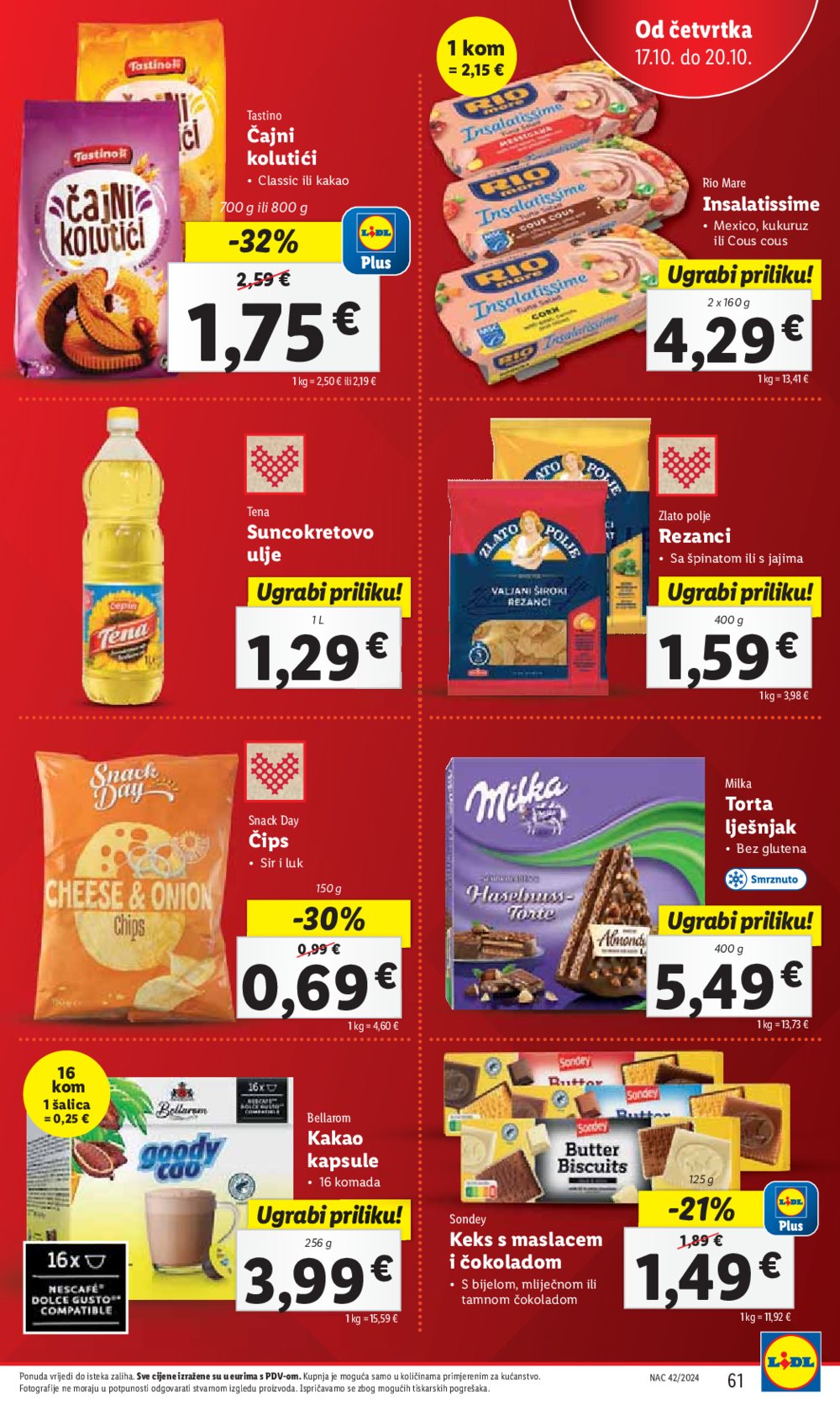 Lidl super ponuda od Ponedjeljka 14.10.-20.10.2024.