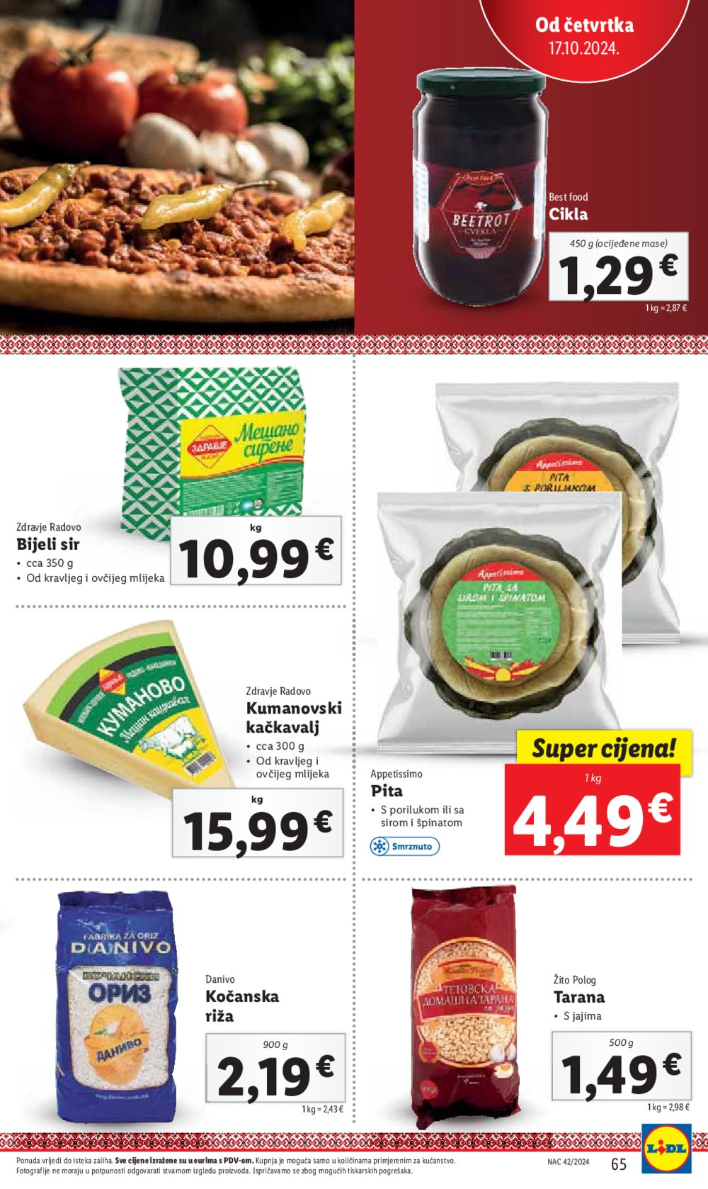 Lidl super ponuda od Ponedjeljka 14.10.-20.10.2024.