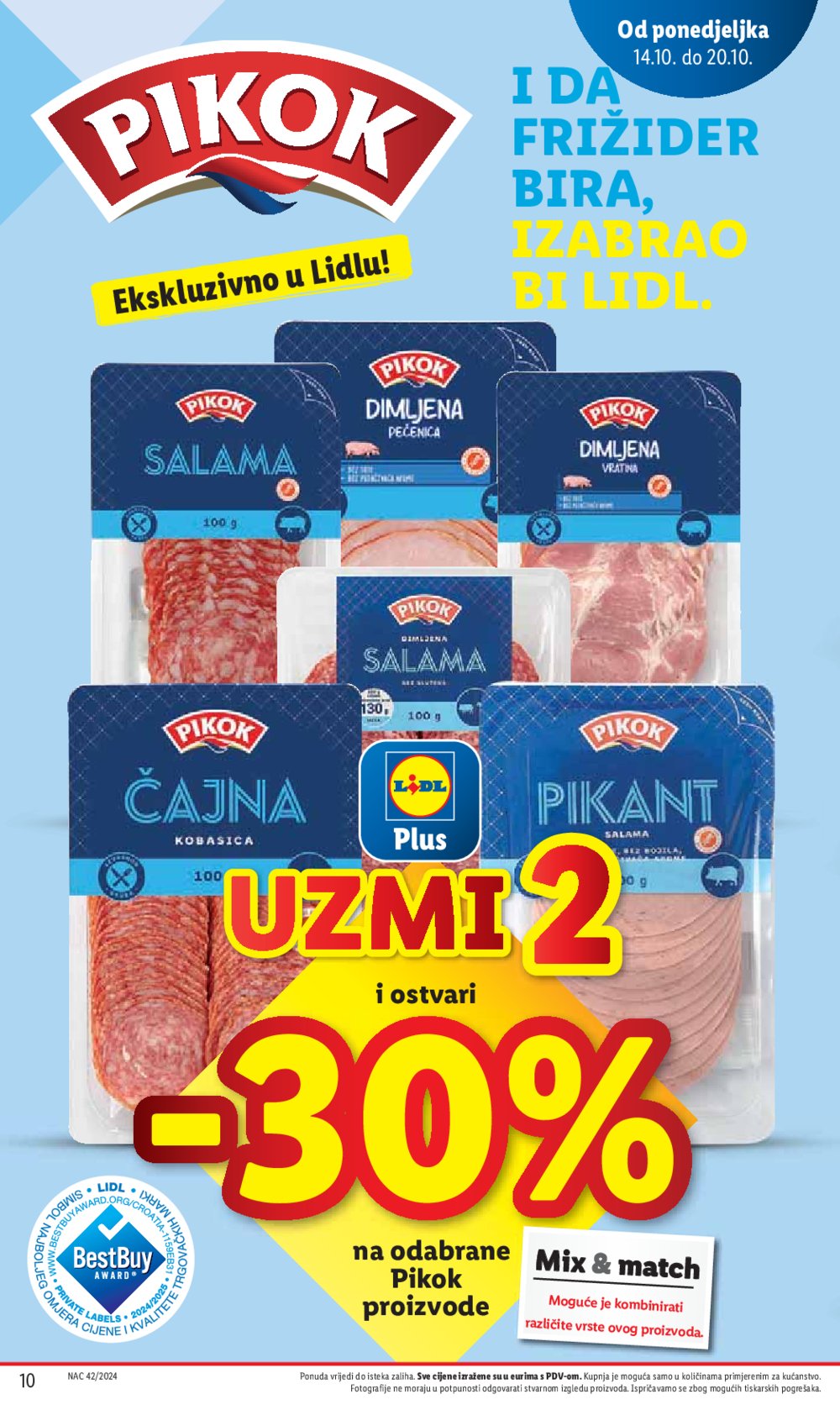 Lidl super ponuda od Ponedjeljka 14.10.-20.10.2024.