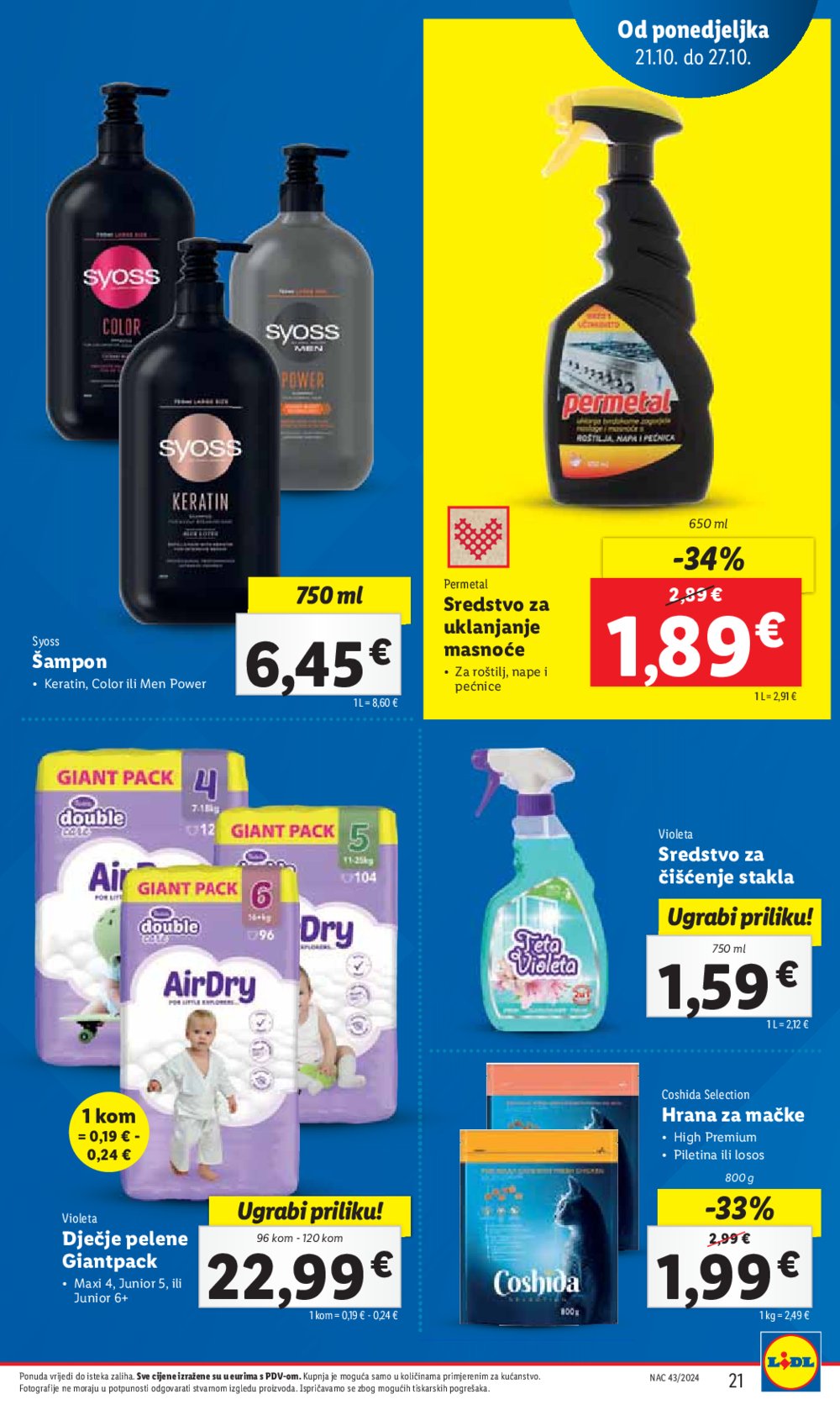 Lidl katalog Super ponuda od ponedjeljka 21.10.-27.10.2024.