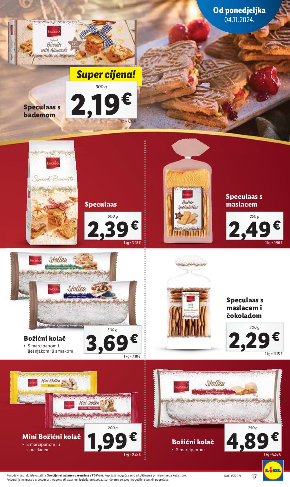 Lidl Super Ponuda od ponedjeljka 04.11. - 10.11.2024. 