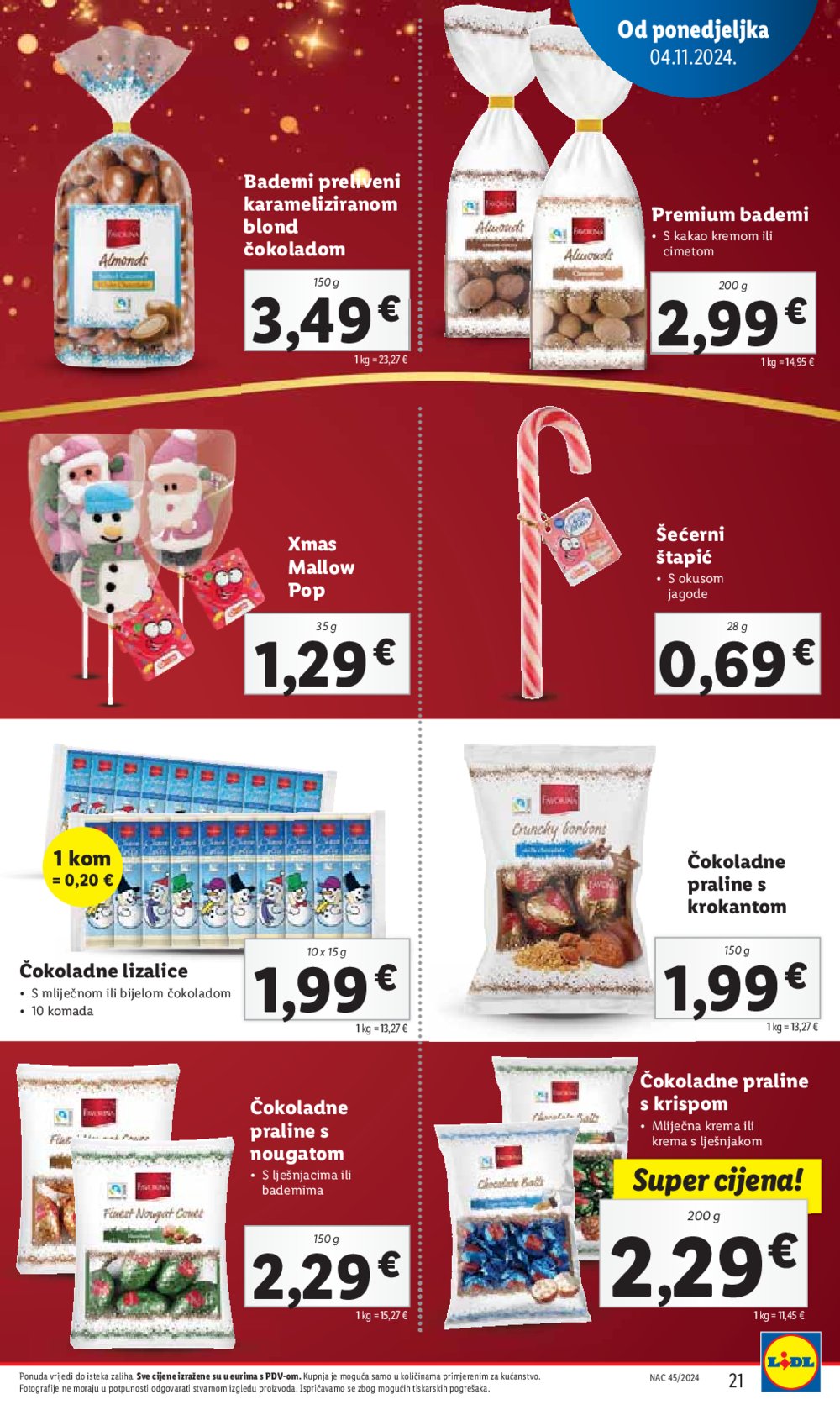 Lidl Super Ponuda od ponedjeljka 04.11. - 10.11.2024. 