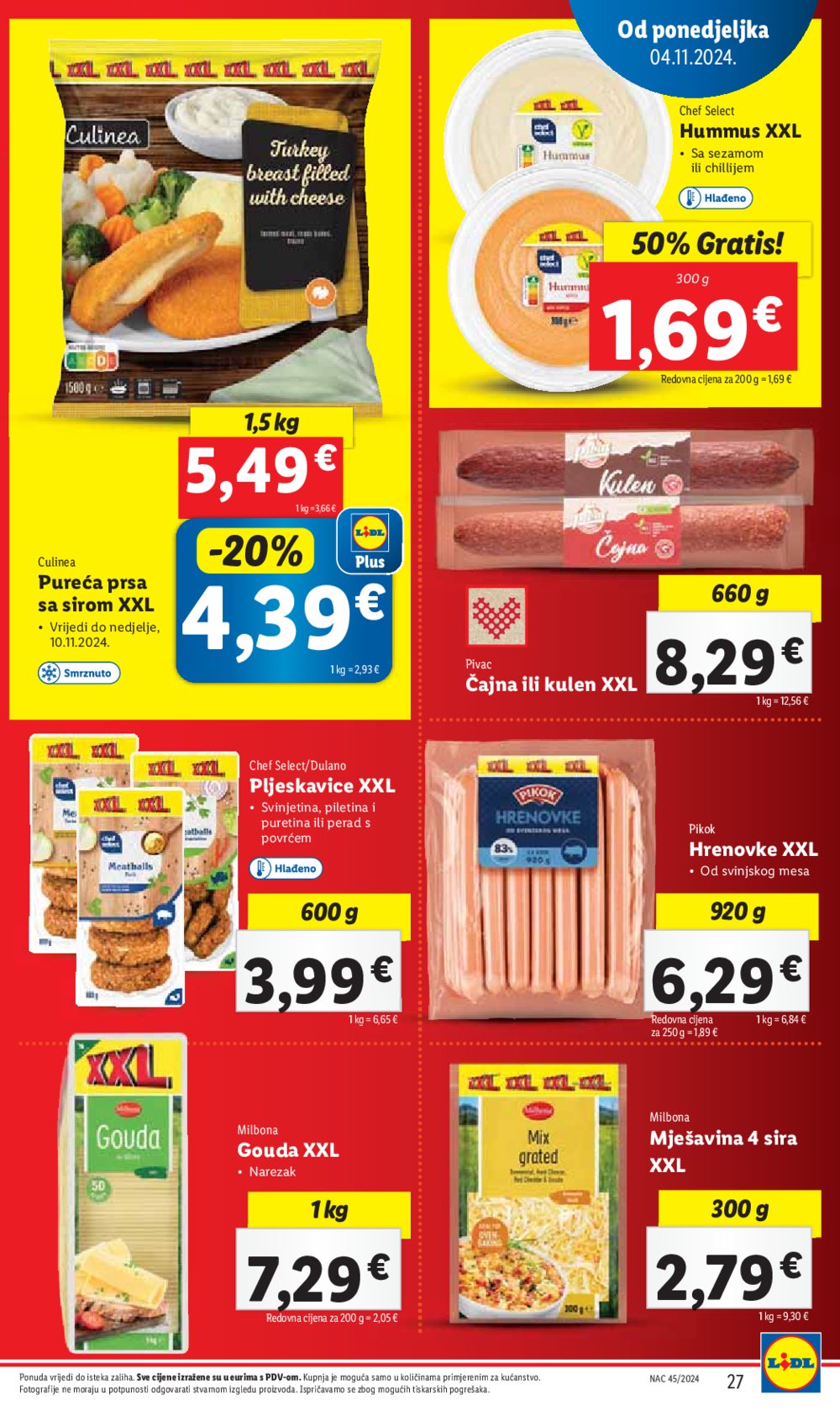 Lidl Super Ponuda od ponedjeljka 04.11. - 10.11.2024. 