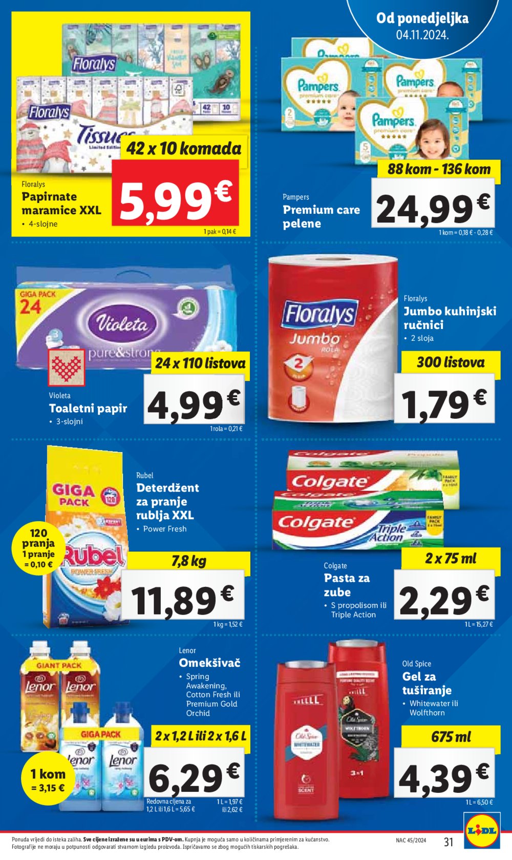 Lidl Super Ponuda od ponedjeljka 04.11. - 10.11.2024. 