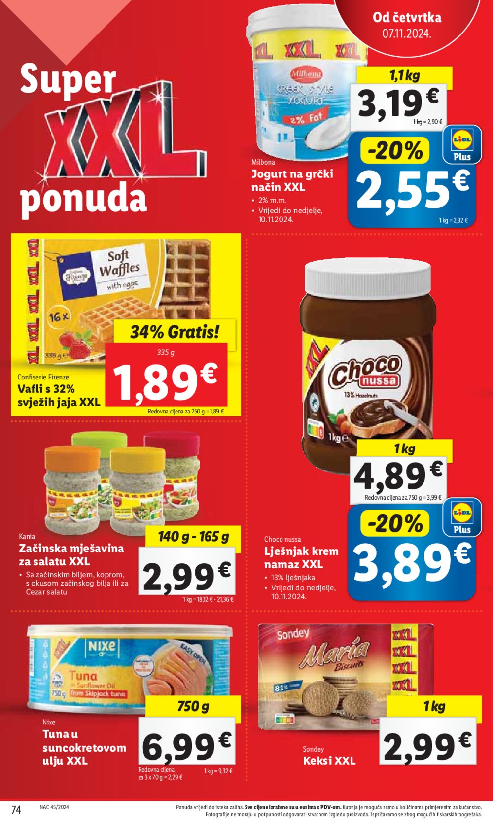 Lidl Super Ponuda od ponedjeljka 04.11. - 10.11.2024. 