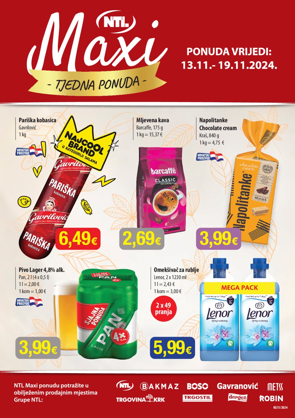 Bakmaz katalog NTL Maxi Tjedna ponuda 13.11.-19.11.2024.