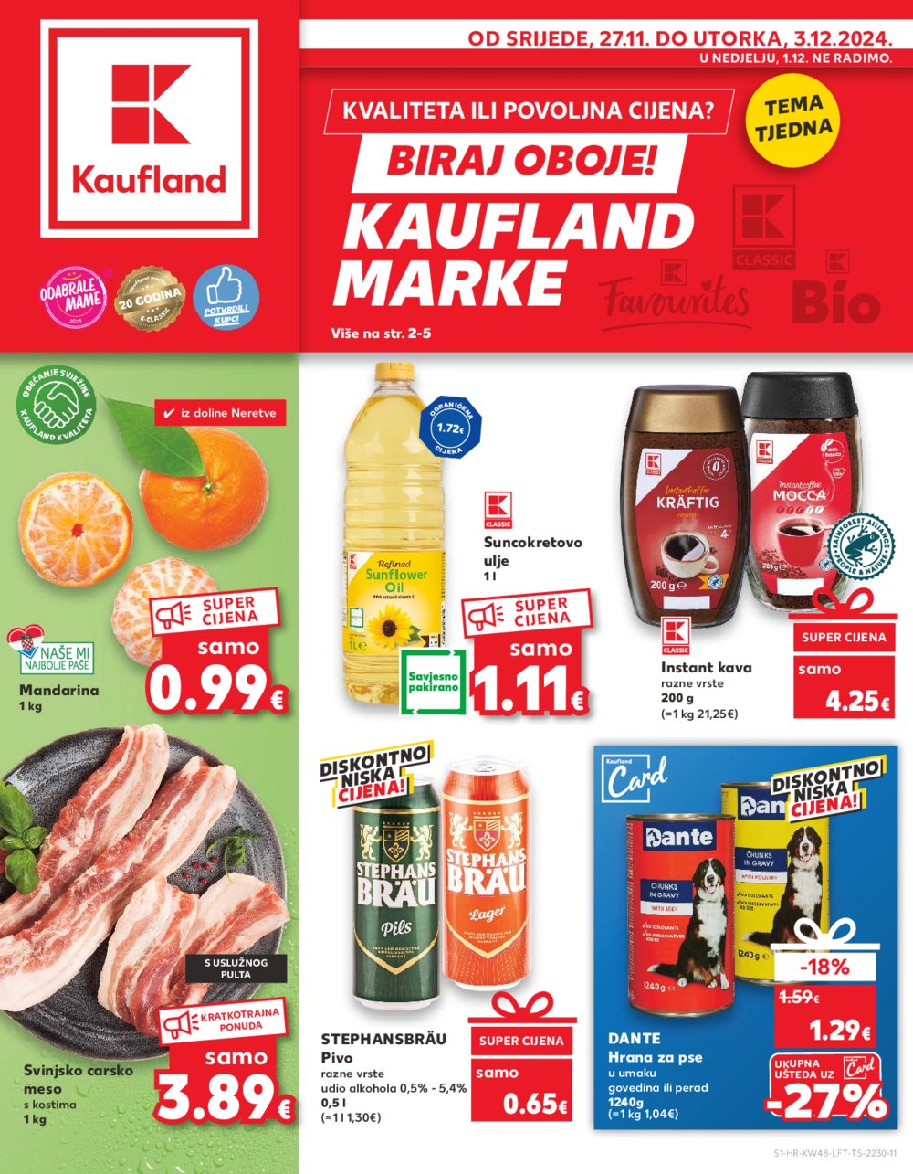 Kaufland katalog Akcija 27.11.-03.12.2024. VG, Rv, Ma, Vu, Po, Vo, DS