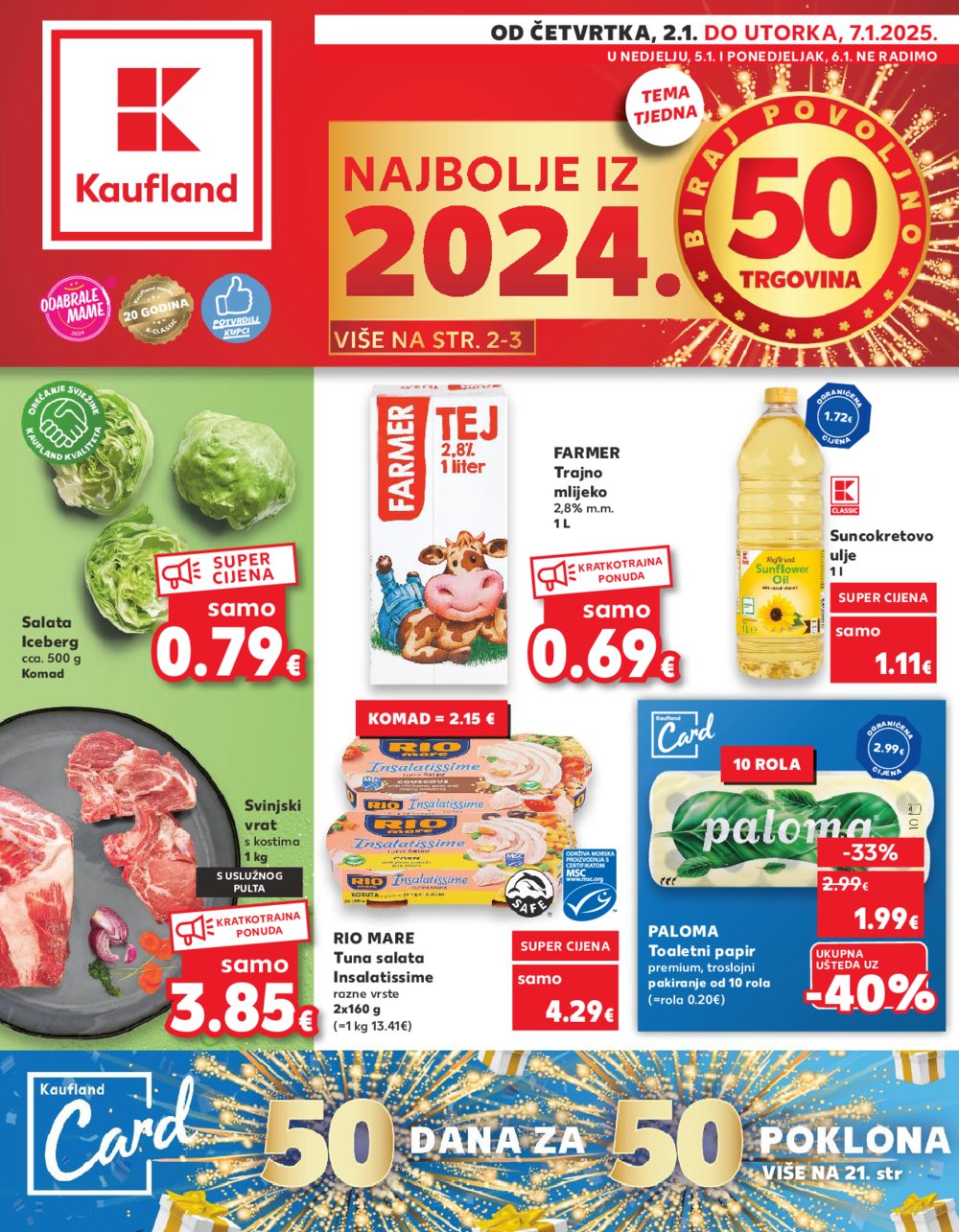 Kaufland katalog Akcija 01.01.-07.01.2025. VG, Rv, Ma, Vu, Po, Vo, DS i Ivanec