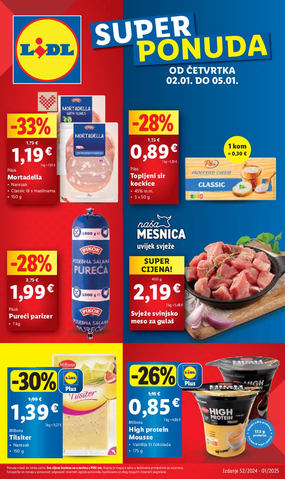 Lidl super ponuda od četvrtka 02.01.-05.01.2025.