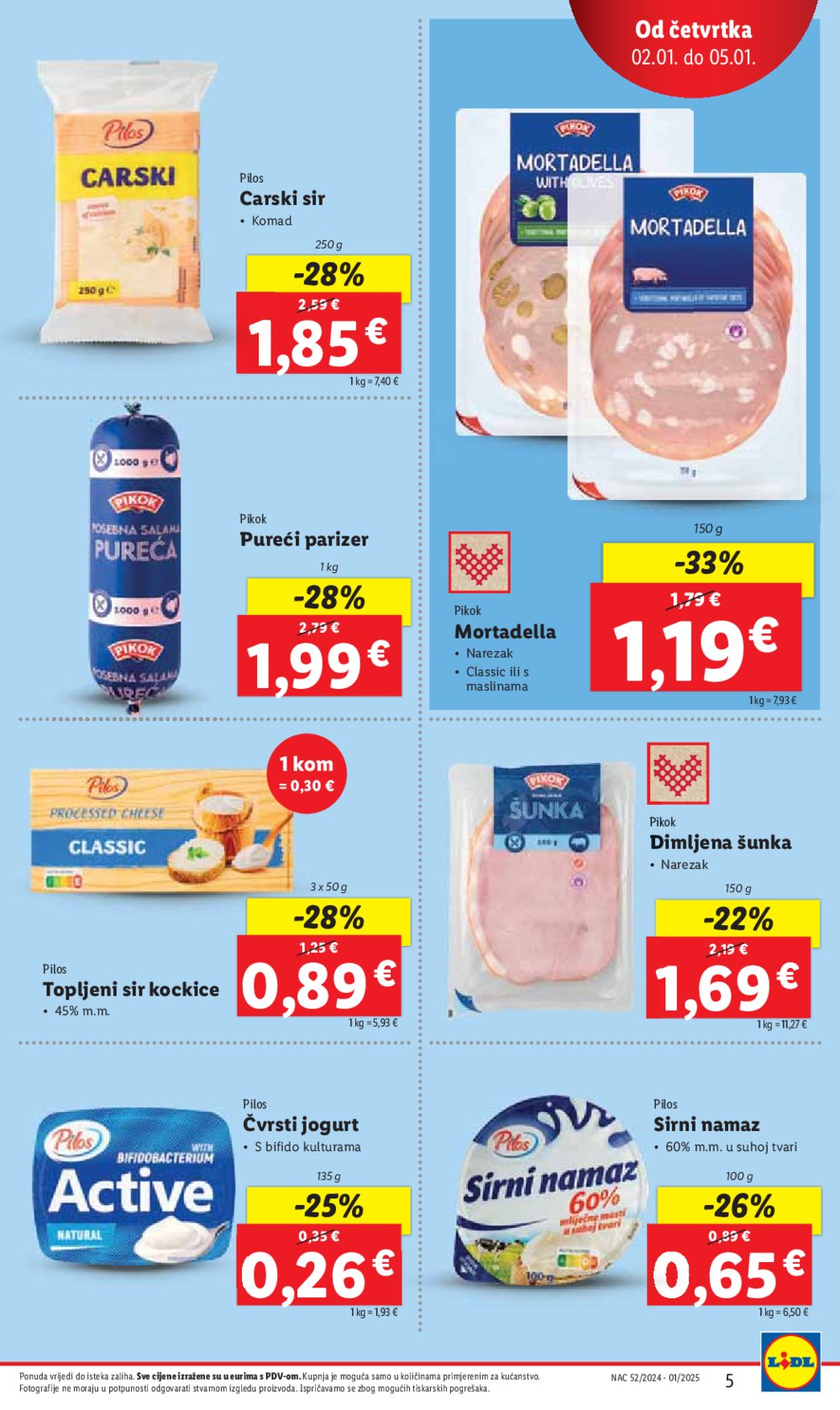 Lidl super ponuda od četvrtka 02.01.-05.01.2025.