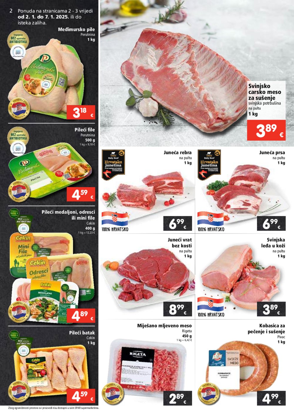 SPAR katalog Akcija 02.01.- 07.01. 2025.