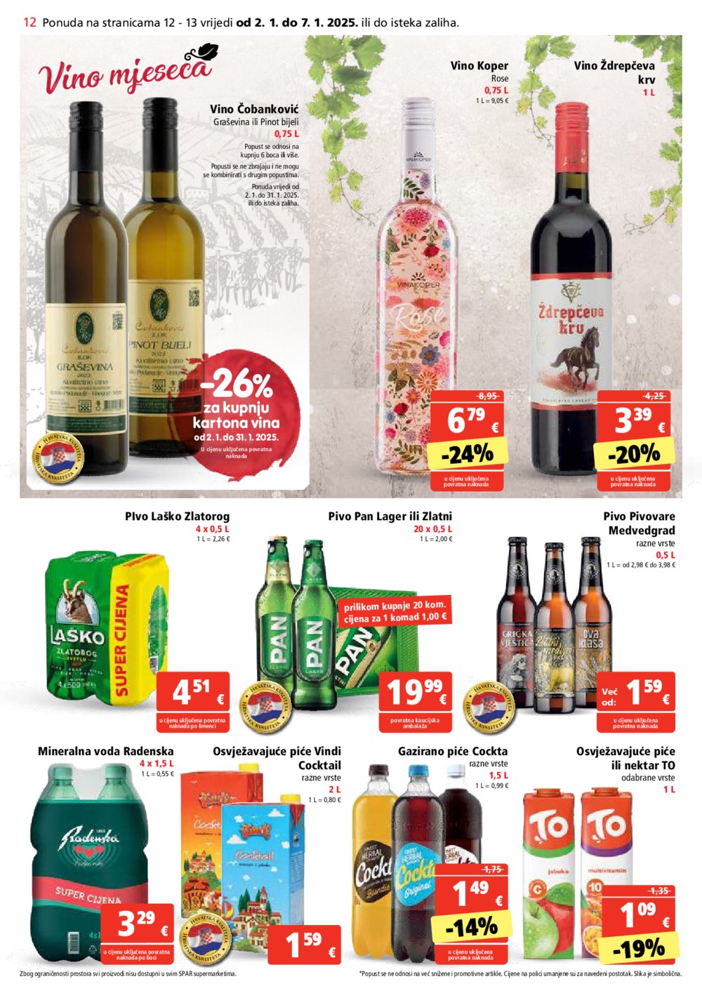 SPAR katalog Akcija 02.01.- 07.01. 2025.