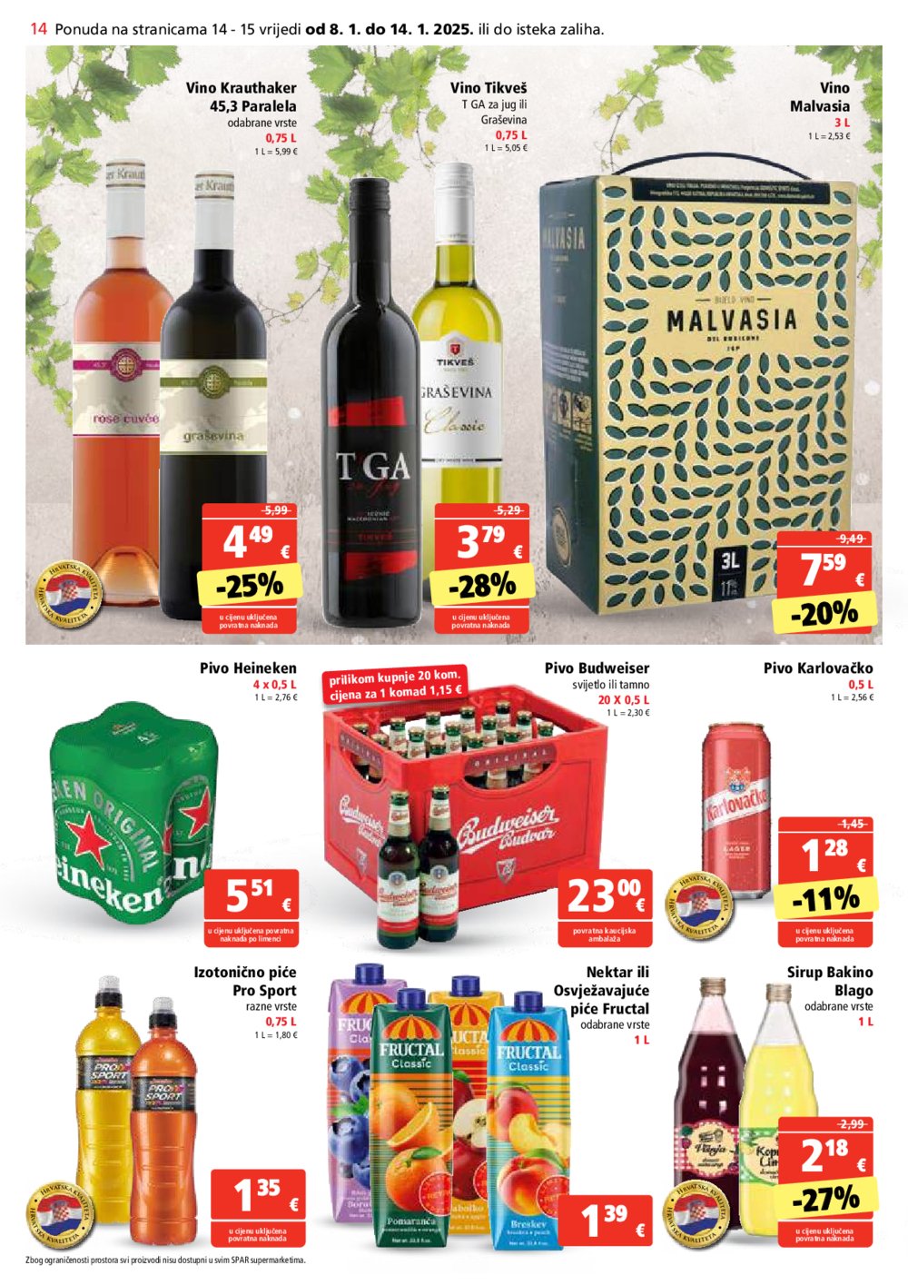 SPAR katalog Akcija 08.01.- 14.01. 2025.