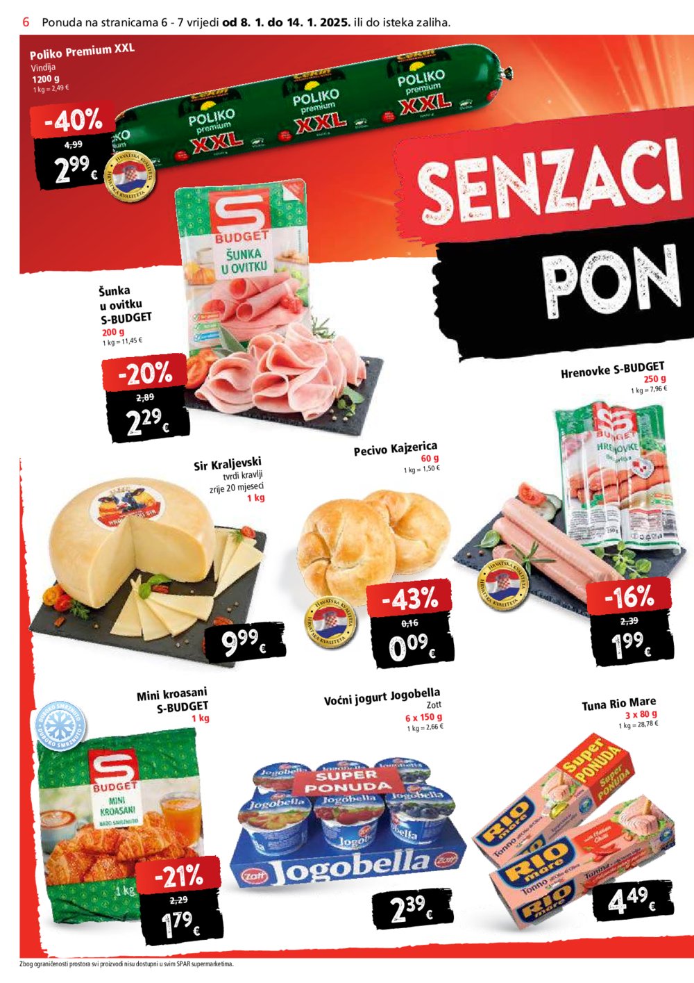 SPAR katalog Akcija 08.01.- 14.01. 2025.