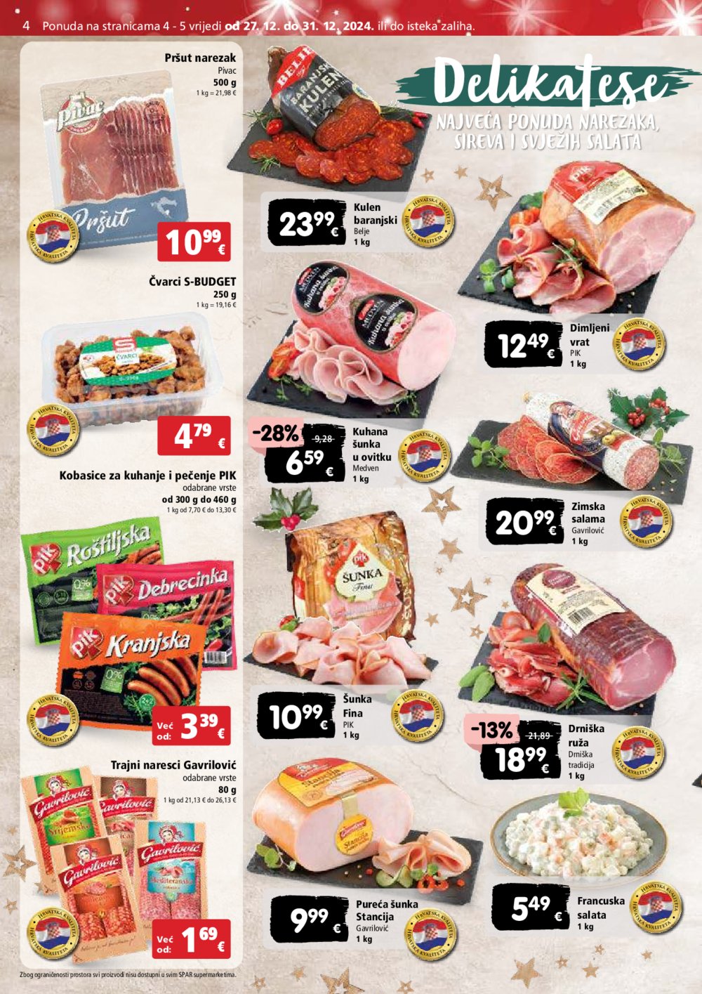 SPAR katalog Akcija 27.12.-31.12.2024.