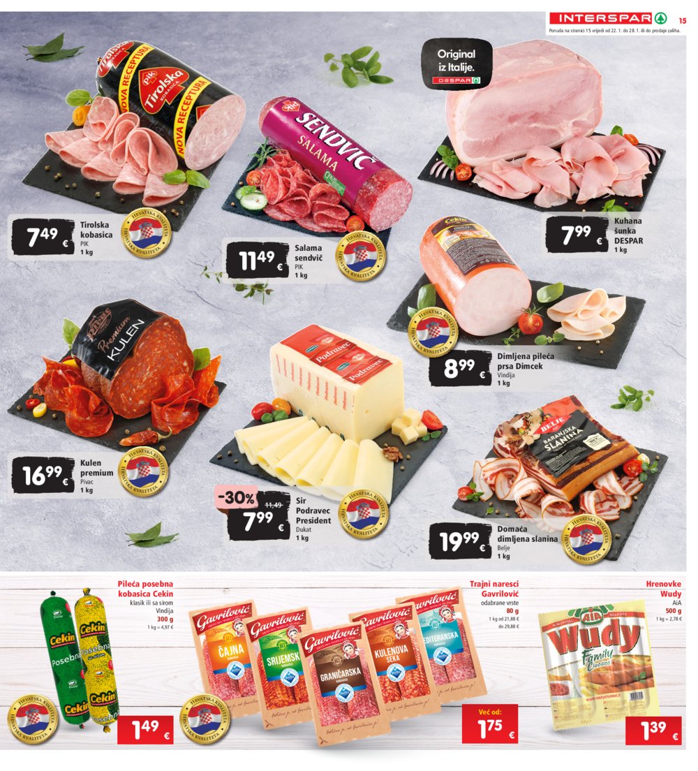 INTERSPAR katalog Akcija 22.01.-28.01.2025.