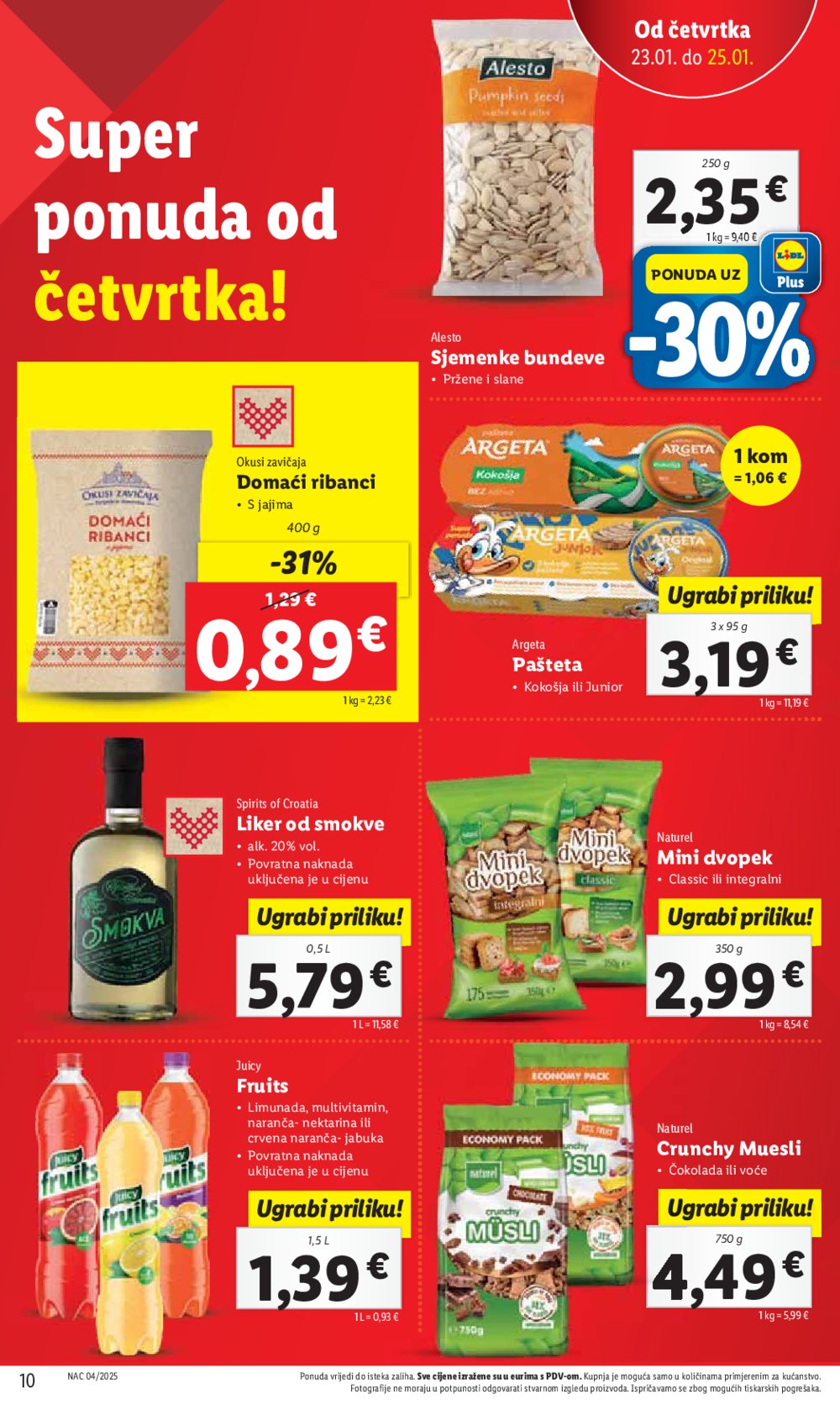 Lidl katalog Super ponuda od četvrtka 23.01.-25.01.2025.