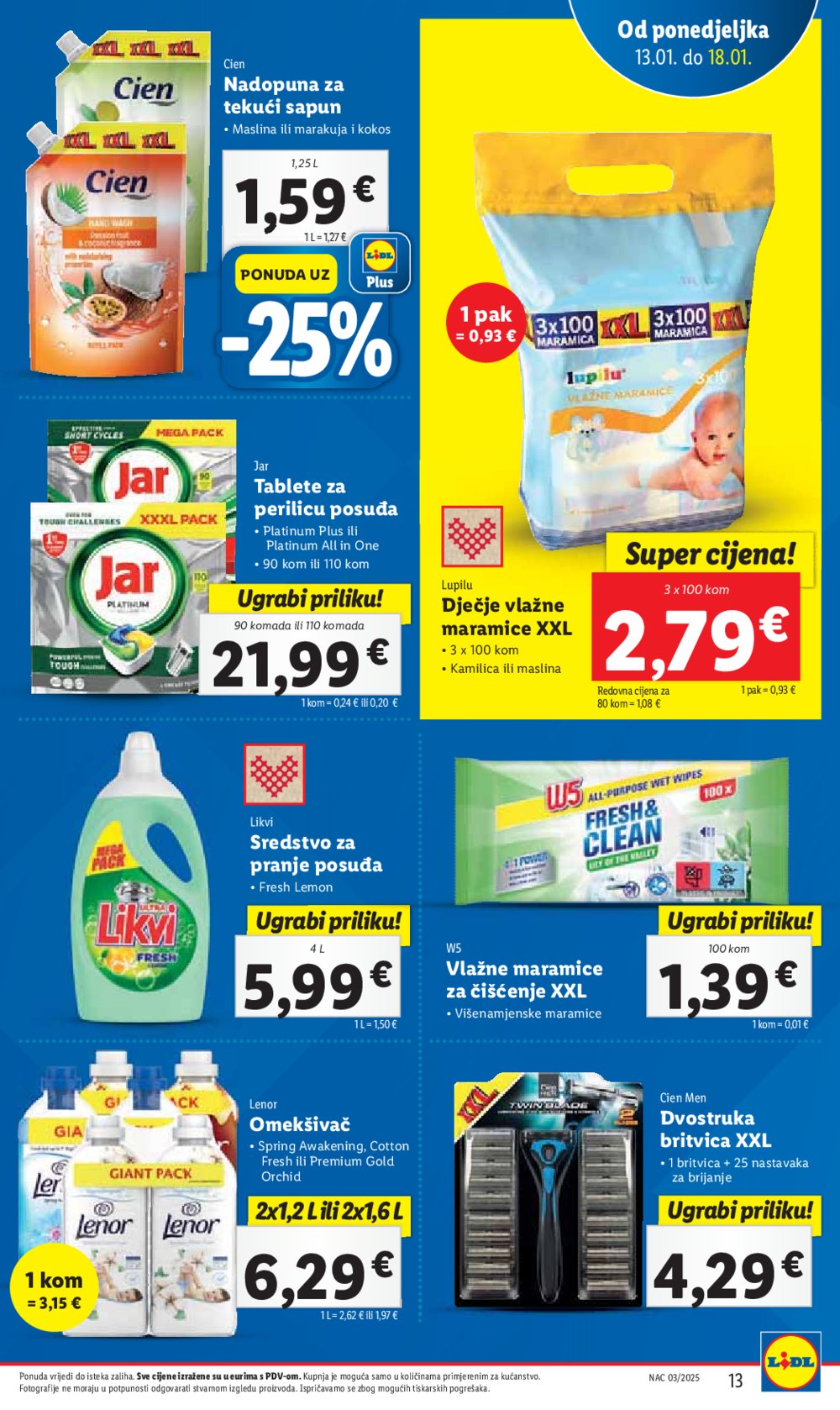 Lidl katalog Super ponuda od ponedjeljka 13.01.-18.01.2025.