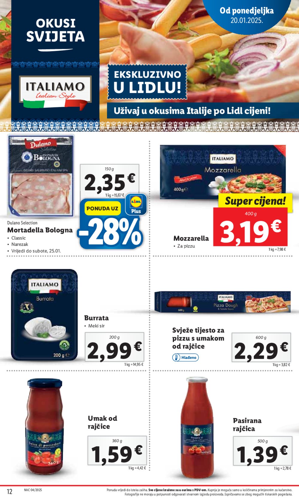 Lidl katalog Super ponuda od ponedjeljka 20.01.-25.01.2025.