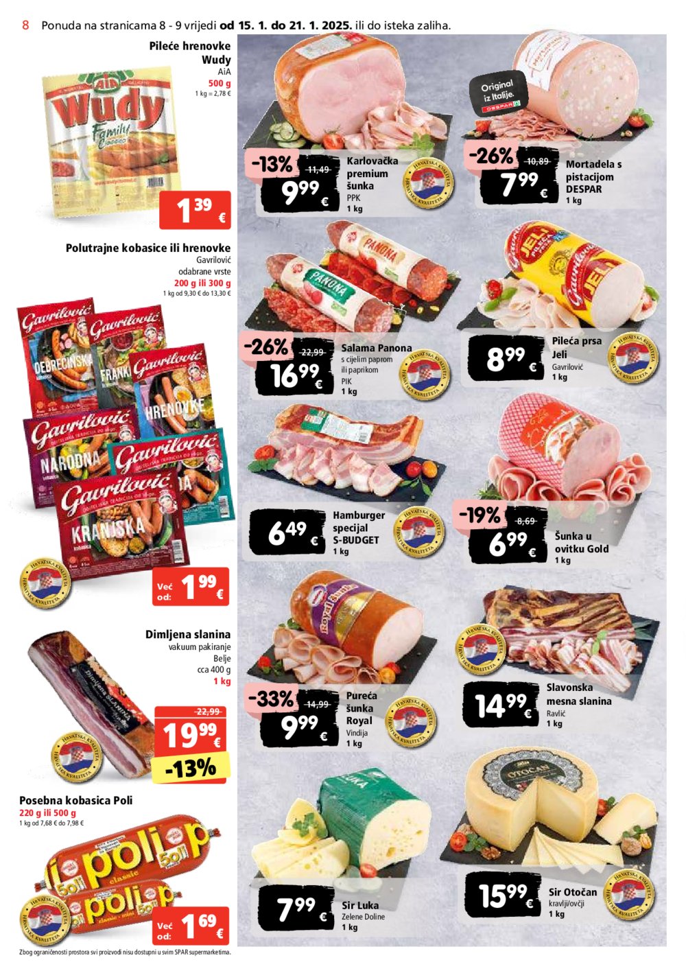 SPAR katalog Akcija 15.01.- 21.01. 2025.