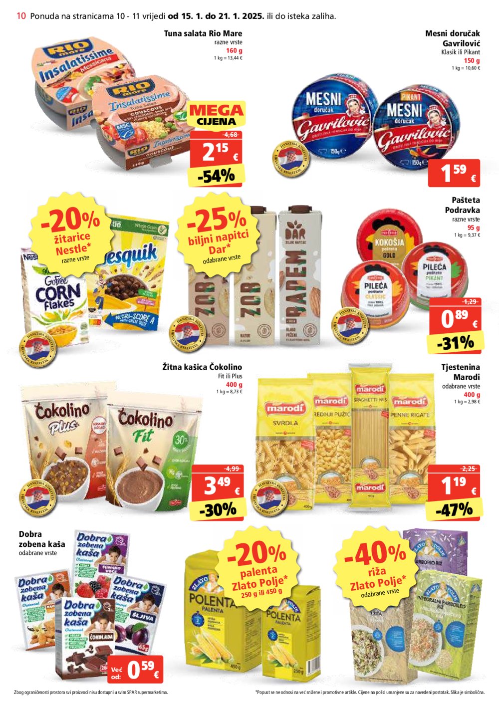 SPAR katalog Akcija 15.01.- 21.01. 2025.