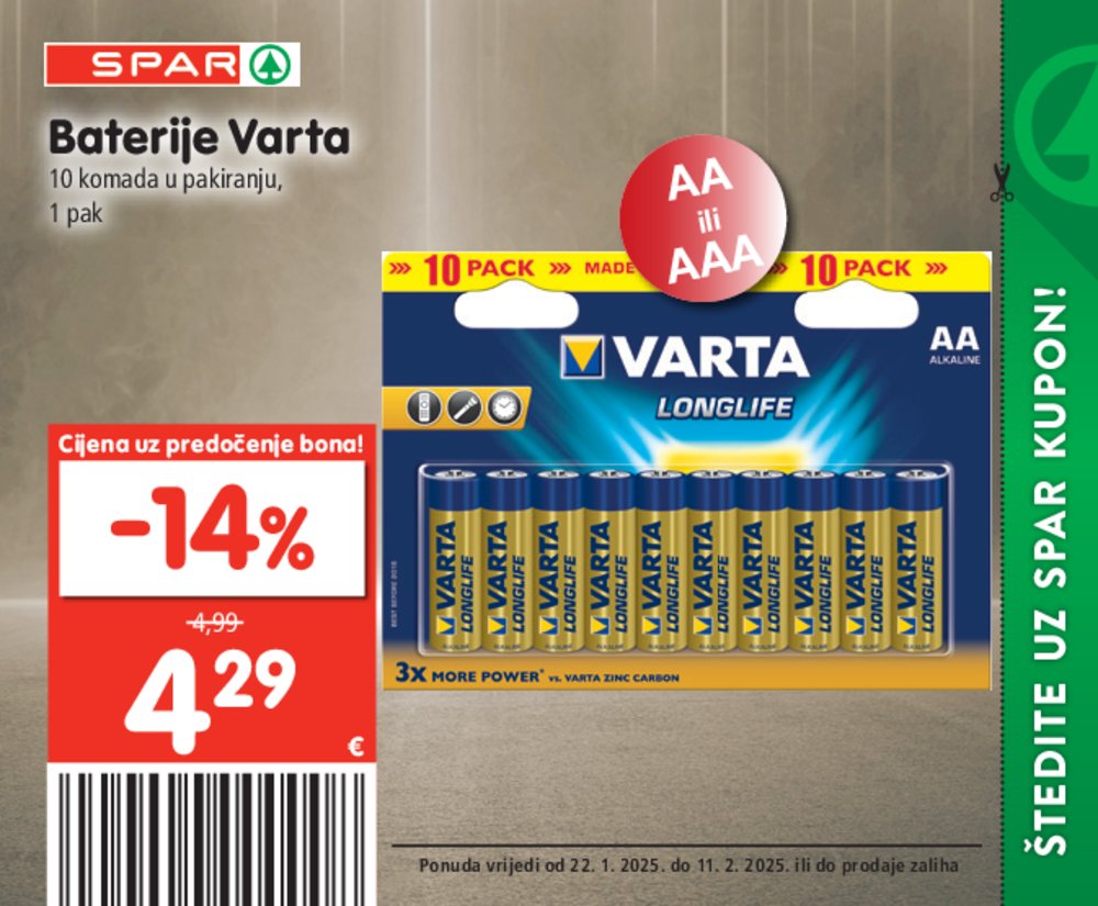 SPAR katalog bonova 22.01.-11.02.2025.