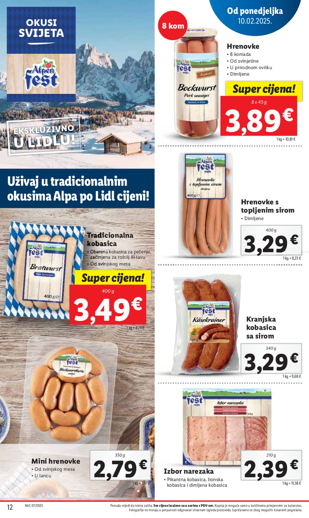 Lidl katalog Super ponuda od ponedjeljka 10.02.-16.02.2025.