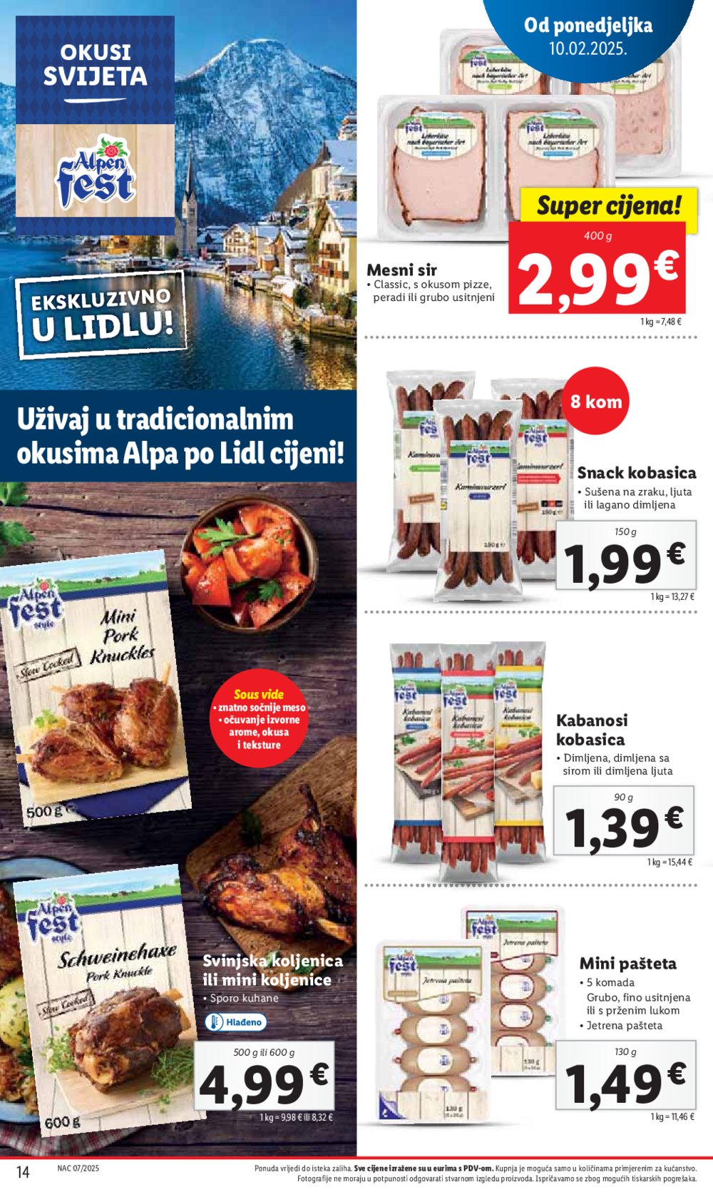 Lidl katalog Super ponuda od ponedjeljka 10.02.-16.02.2025.