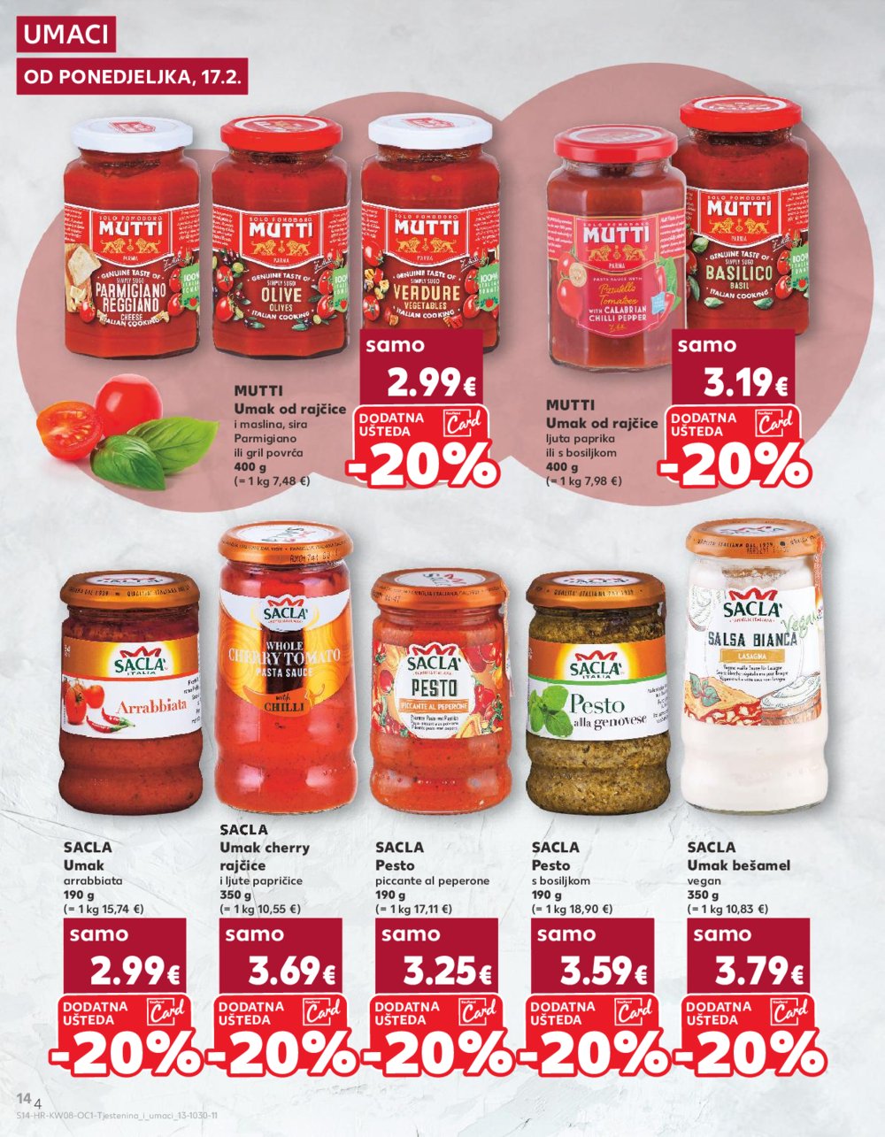 Kaufland katalog Tjestenina i umaci 17.02.-01.03.2025. 