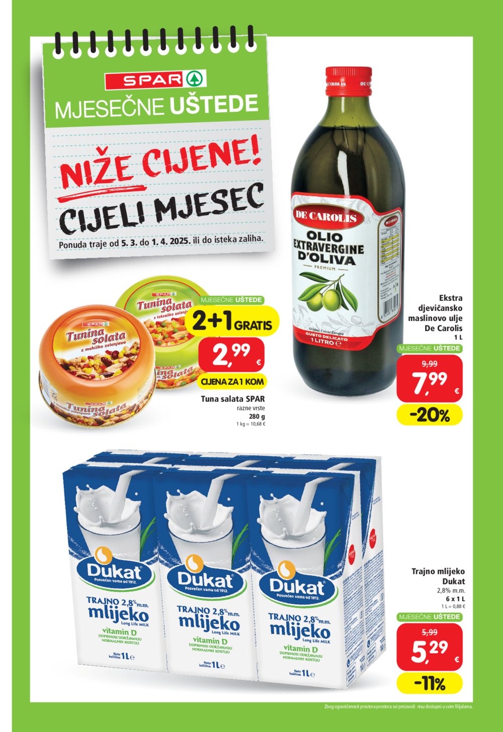 SPAR katalog Mjesečne uštede 05.03.-01.04.2025.