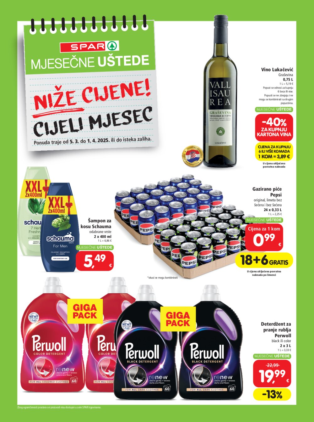 SPAR katalog Mjesečne uštede 05.03.-01.04.2025.